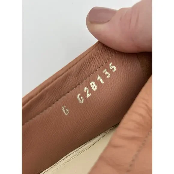 Chanel Interlocking CC Logo Ballet Flat Beige Black Leather Size 38.5 / 8.5 - Picture 16 of 16